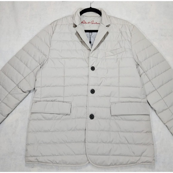 Robert‎ Graham Coat Mens M NEW Devonshire Grey Quilted Dress Single Breasted - Picture 8 of 12